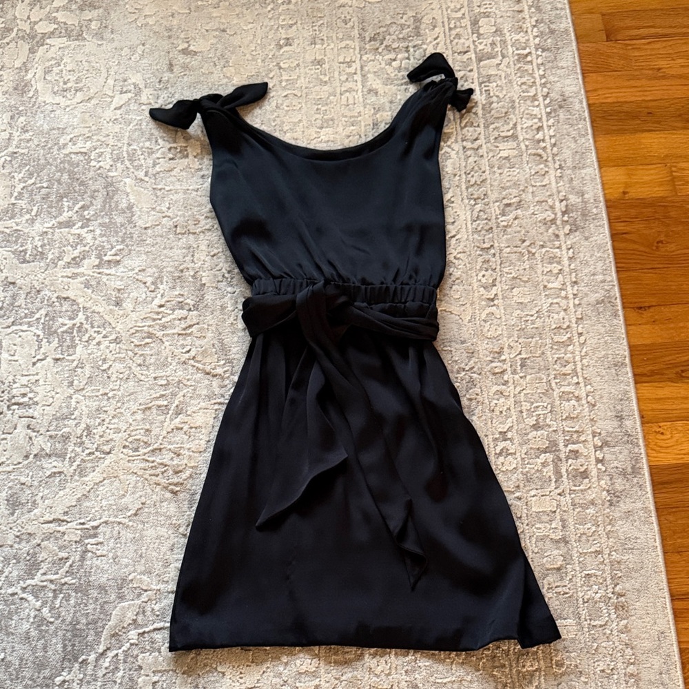 Halston Heritage Silk Elegant Black Sleeveless Dress